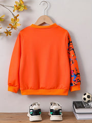 Boys Football 3D Print Sweatshirt Long Sleeve Crew Neck Kids Clothing