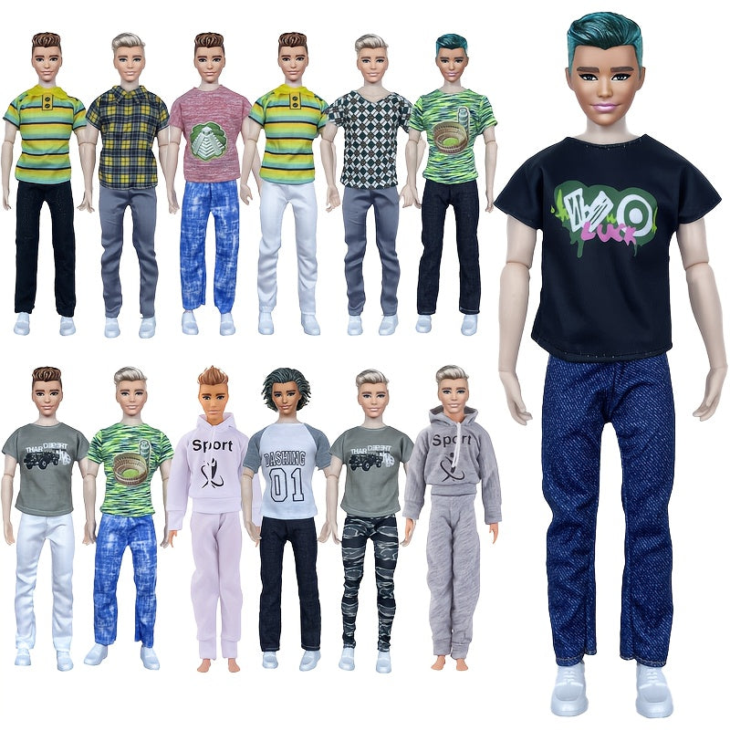 8 Pack Unisex Doll Clothing Set Assorted Outfits for 30-02 cm Action Figures