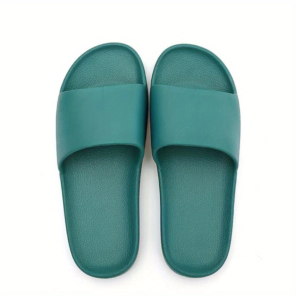 Women's Solid Flat Slippers Minimalist Non slip Bathroom Slide Sandals
