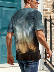 Men's Dragon Graphic T-shirt Active Stretch 3D Print Tee
