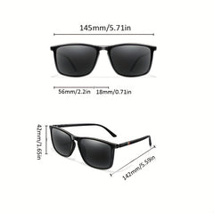 Men's Square Polarized Sunglasses Large Frame Retro Driving Fishing Sunglasses