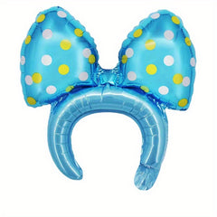 Hair Hoop Balloon Bow Aluminum Film Balloon Birthday Party Girls Photo Props