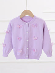 Girls' Butterfly Appliques Cardigan Coat Spring/Fall Clothes
