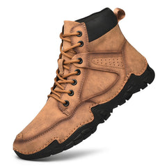 Men's PU Leather Lace up Boots Casual Walking Shoes