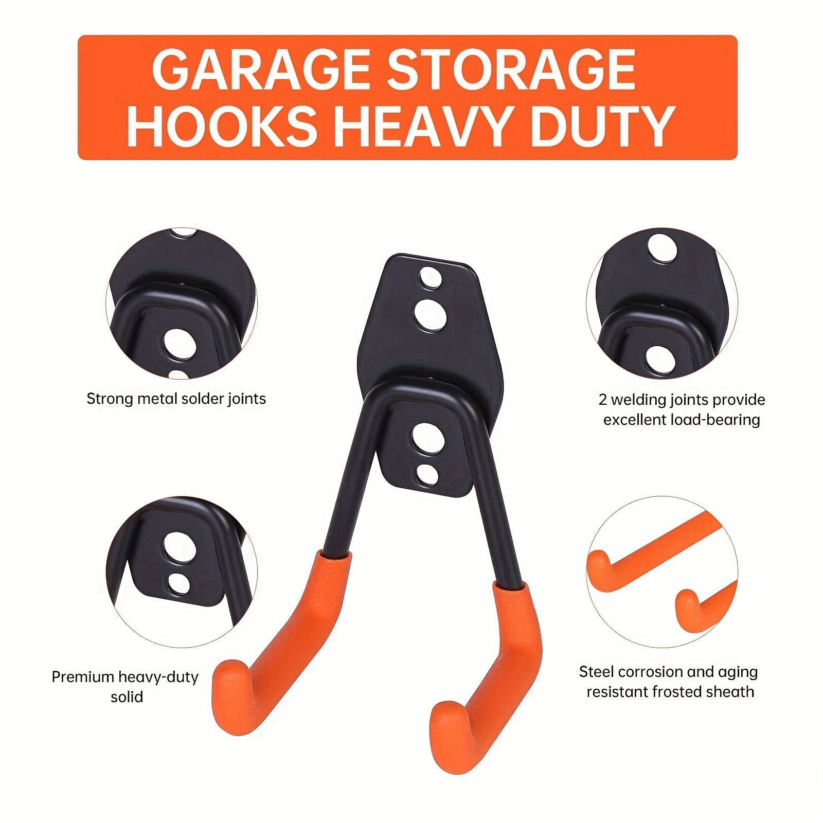 10pcs Frosted Steel Garage Storage Hooks Heavy Duty Garage Tool Hangers