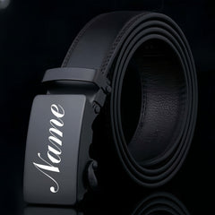 Personalized Men's Faux Leather Belt with Automatic Buckle