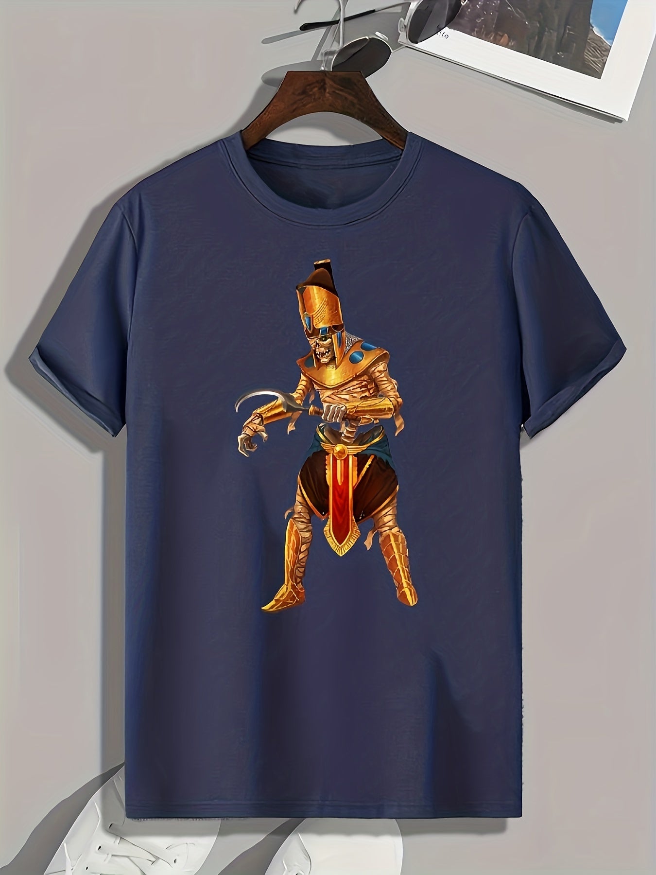 Skeleton Pattern Print Men's Sports T-shirt