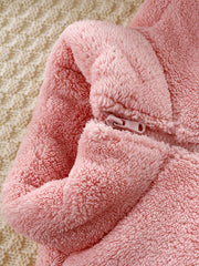 Girls Warm Sheep Embroidery Fleece Jacket For Fall Winter