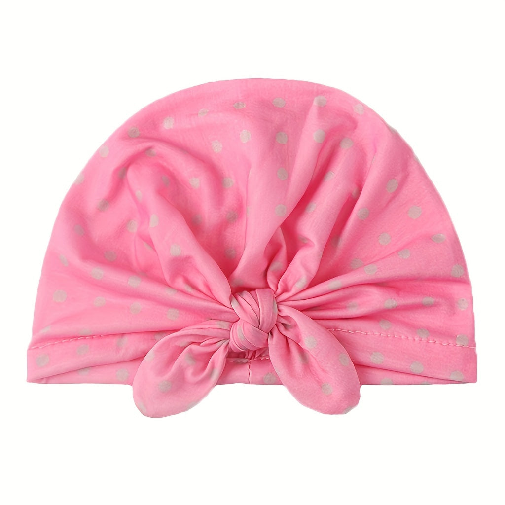 Polka Dot Rabbit Ears Baby Headscarf Hat for Daily Wear