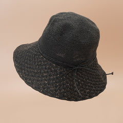 Hollow Crochet Bucket Hat Solid Sun Hat Women Fisherman Cap