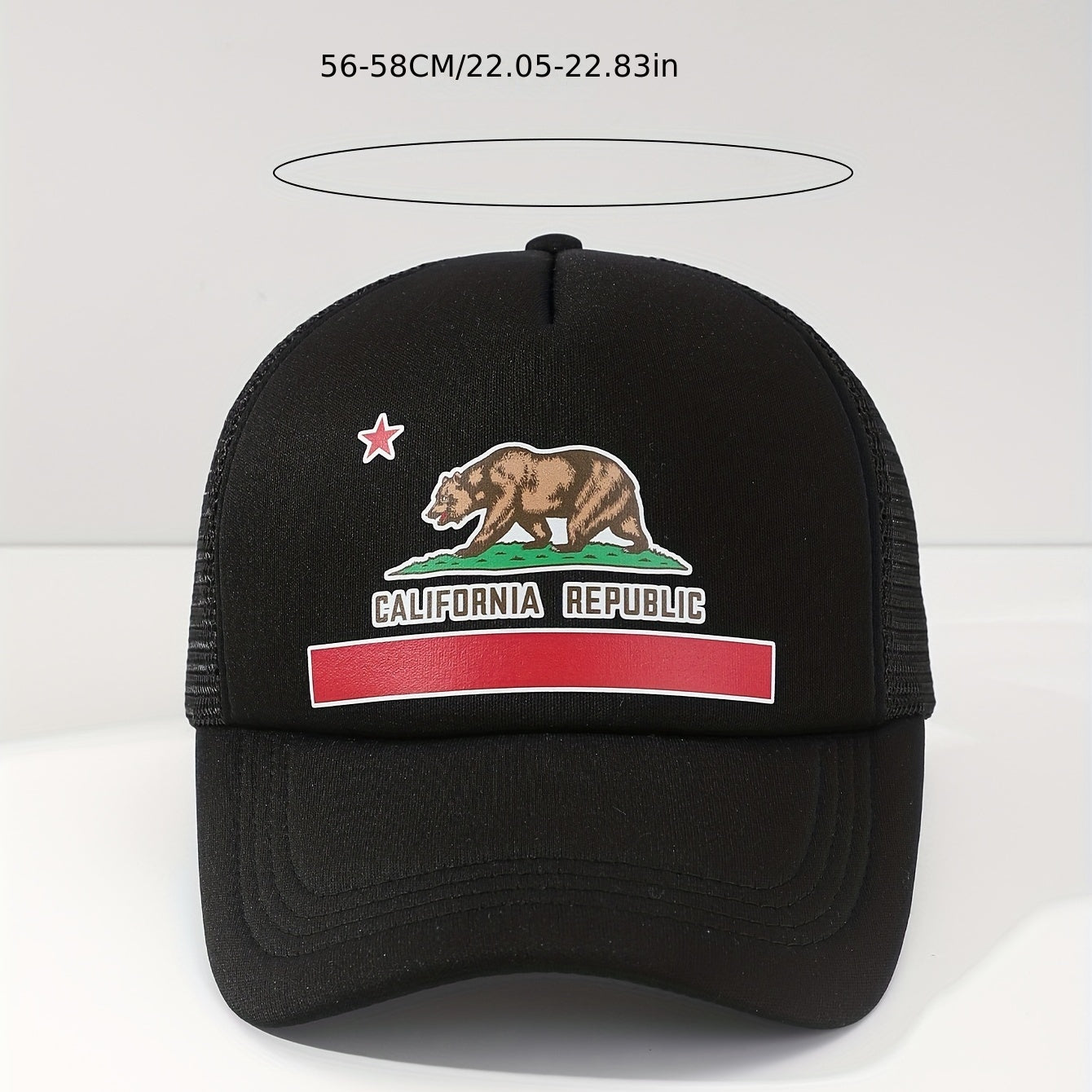 California Republic State Flag Mesh Baseball Cap