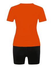 Women's Plus Letter Print Tee and Shorts Set
