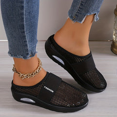 Women's Mesh Breathable Half Slippers Soft Air Cushion Shoes