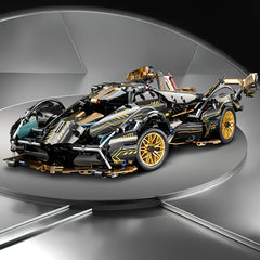 3900pcs Golden Building Blocks Set Sports Car Model Kit
