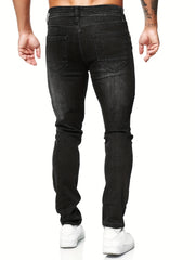 Slim Fit Ripped Jeans Mens Casual Distressed Stretch Denim Pants