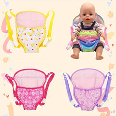 Adjustable Strap 14 18 Inch Doll Backpack with Heart Rainbow & Floral Patterns