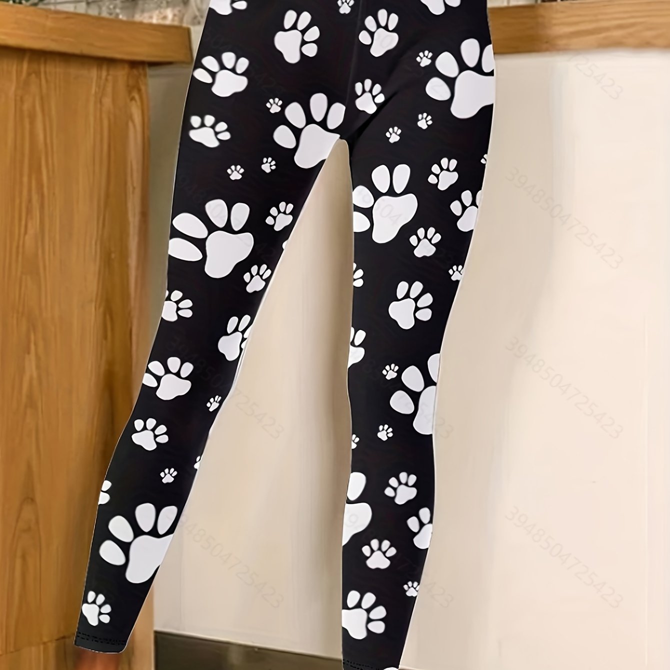 Cartoon Paw Print High Rise Leggings