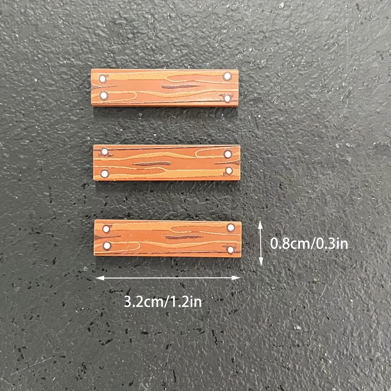 15pcs Wood Grain Building Block Accessories Deep Brown Decorations
