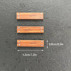 15pcs Wood Grain Building Block Accessories Deep Brown Decorations