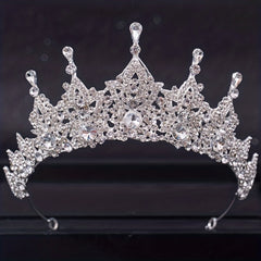 Baroque Crystal Bridal Head Jewelry Set Rhinestone Tiara Crown Earring Necklace