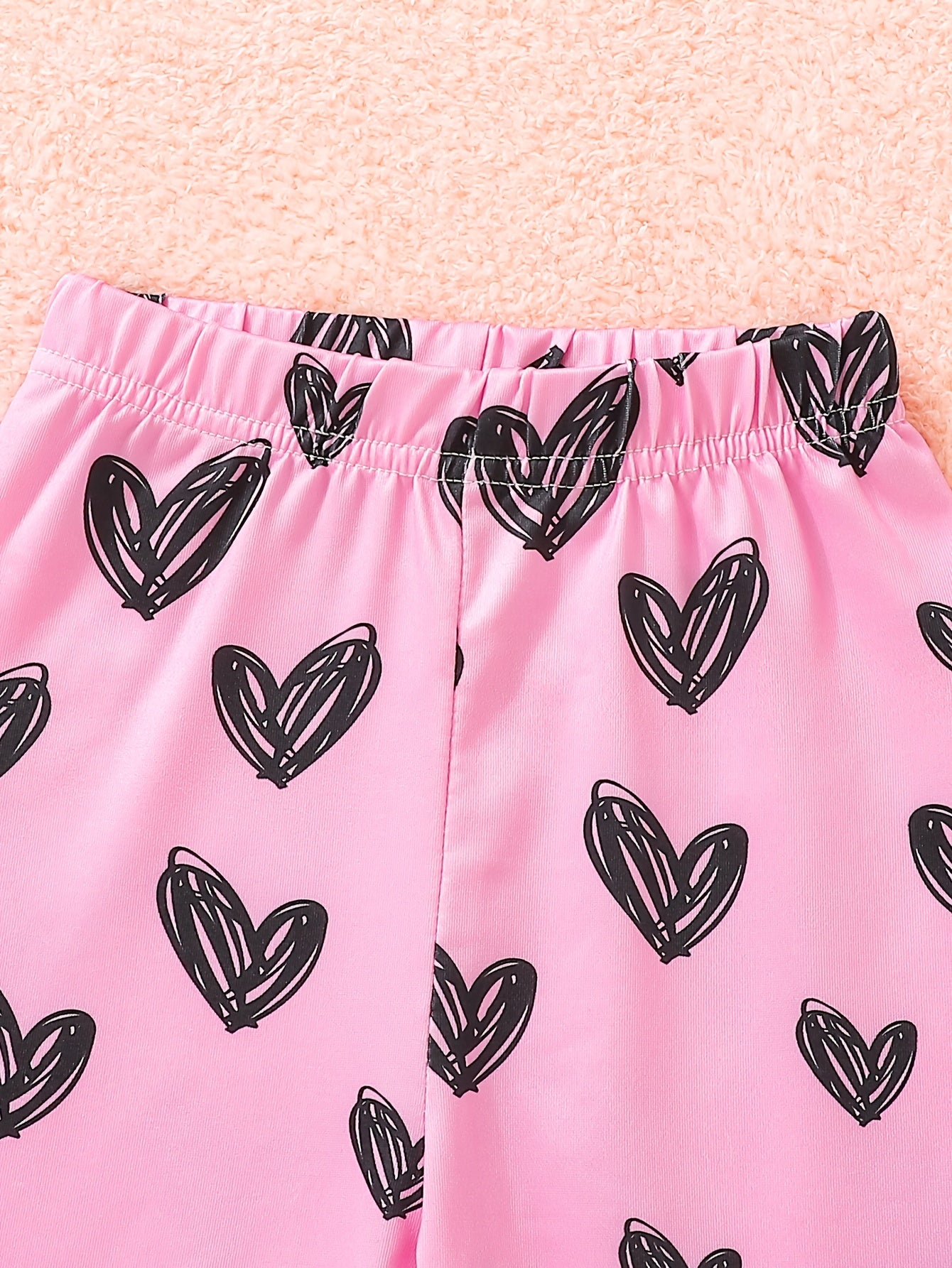 2pcs Girls' Pants Heart Graphic Stretch Leggings