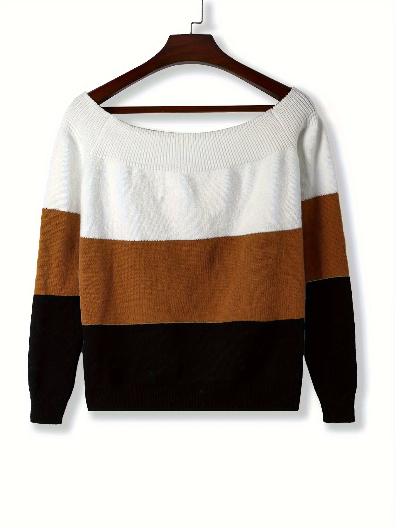 Colorblock Off Shoulder Jumper