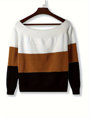 Colorblock Off Shoulder Jumper
