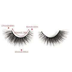 4 Pairs Eyelashes 2 Brushes Complete Lashes 17mm Fluffy Wispy False Eyelashes