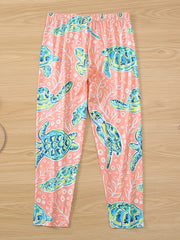 Random Print Cropped Leggings for Women