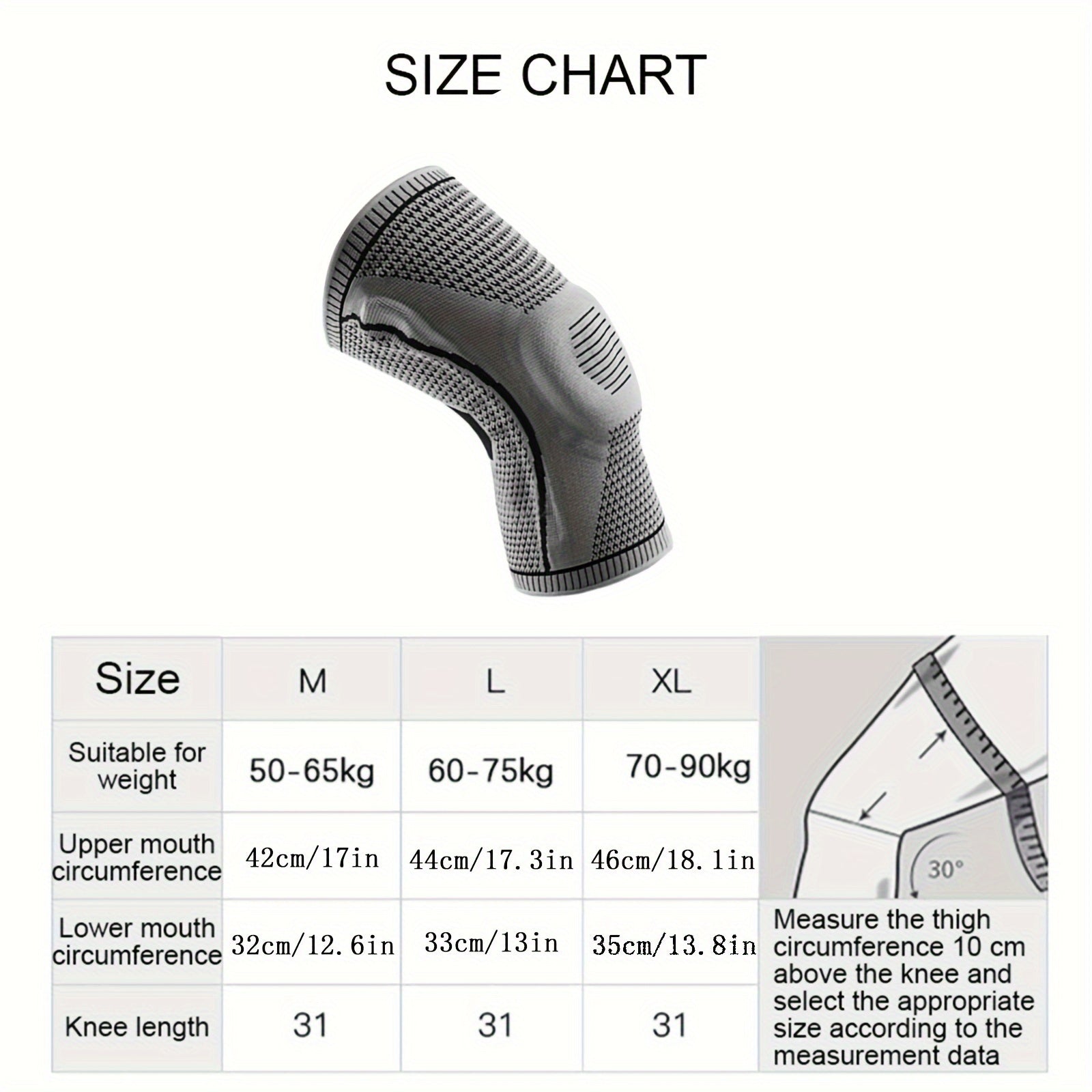 Outdoor Breathable Silicone Sports Knee Pad Gray
