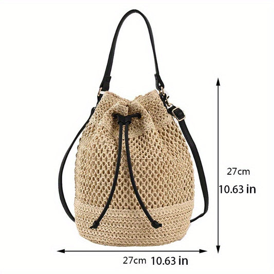 Straw Woven Crossbody Bag Beach Shoulder Bag