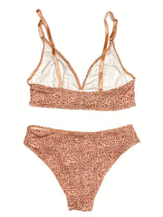 Leopard Print Wireless Bra & Bikini Panties Set