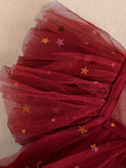 Star Sequin Tutu Dress Girls Tunic Flying Sleeve Dress For Party
