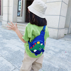 Girls Cartoon Dinosaur Print Canvas Mini Crossbody Bag