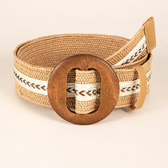 Round Buckle Belt Dress Woven Belt Boho For Casual Festive Party