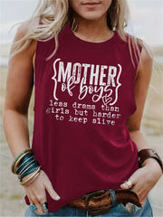 Sleeveless Crew Neck Tank Top for Summer Women's Clothing