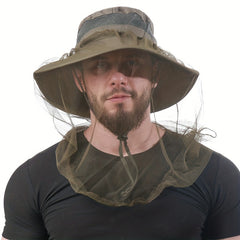 Outdoor Mesh Anti Mosquito Hat Sunscreen Quick Drying Bucket Hat for Men