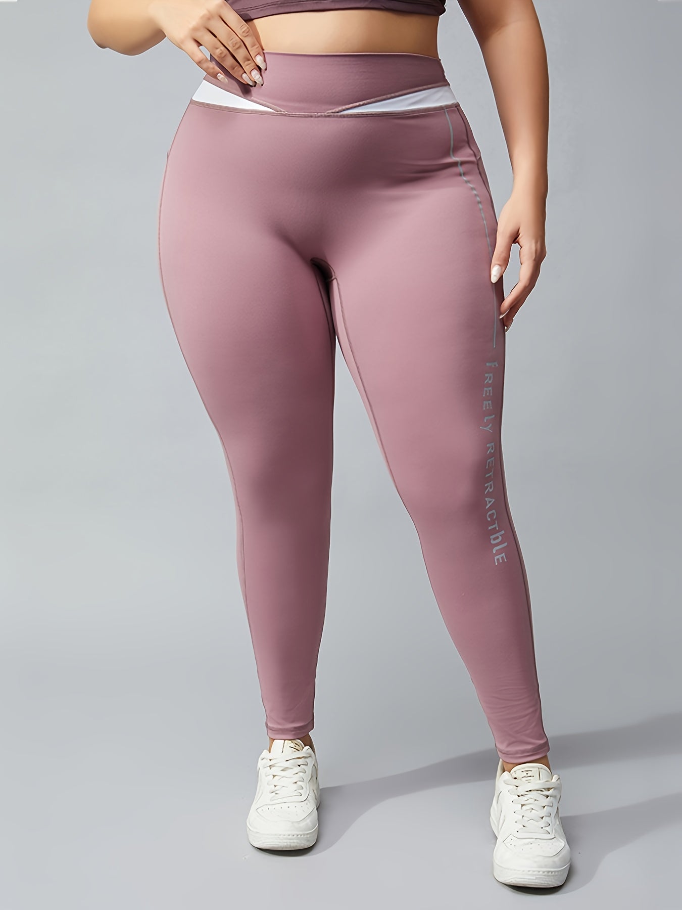 Letter Print High Waist Yoga Running Sports Leggings