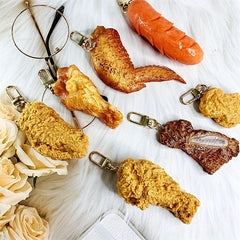 Food Keychain Fried Chicken Legs - Simulated Toy Chain Pendant Jewelry