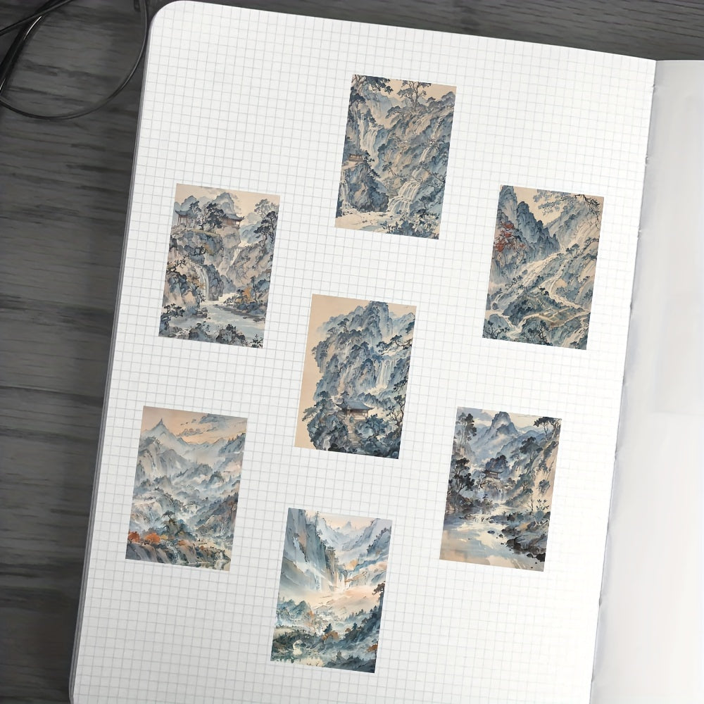 54pcs Landscape Architecture Cartoon Stickers Waterproof Game Stickers