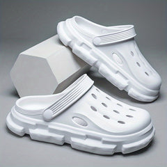 Women's Breathable Closed Toe Clogs Ankle Strap Hole Shoes