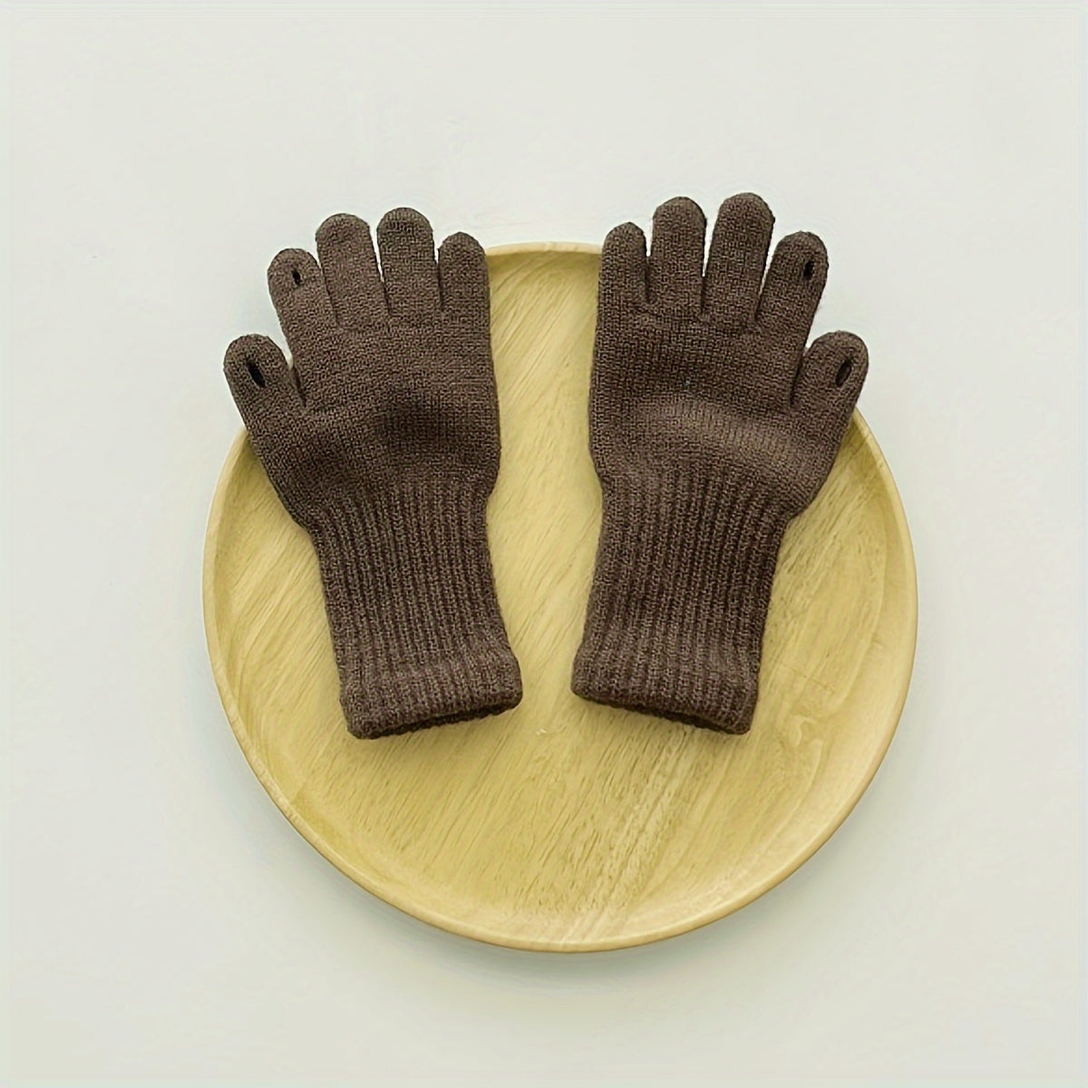 Kids Winter Wool Gloves Solid Color Warm Boys Girls Five Finger Gloves