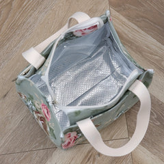 Floral Print Lunch Bag Insulated Large Capacity Bento Bag Thermal Cooler Handbag
