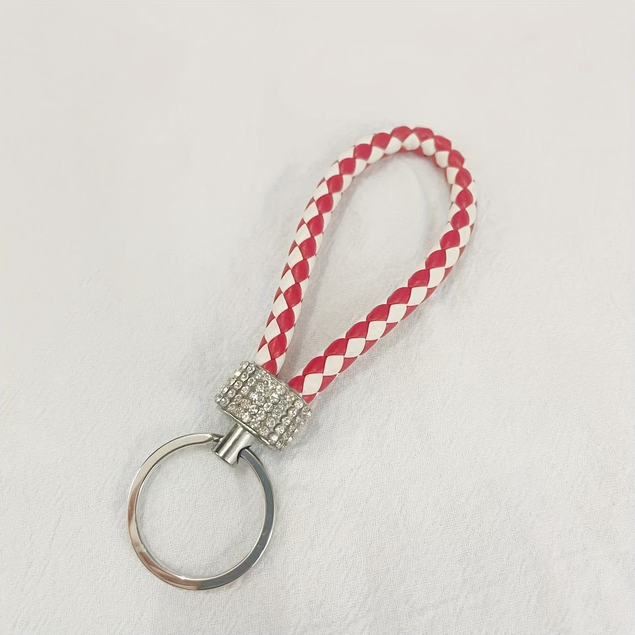 Braided Leather Rope Keychain Car Pendant Couple Bag Accessories