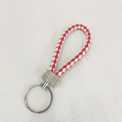 Braided Leather Rope Keychain Car Pendant Couple Bag Accessories