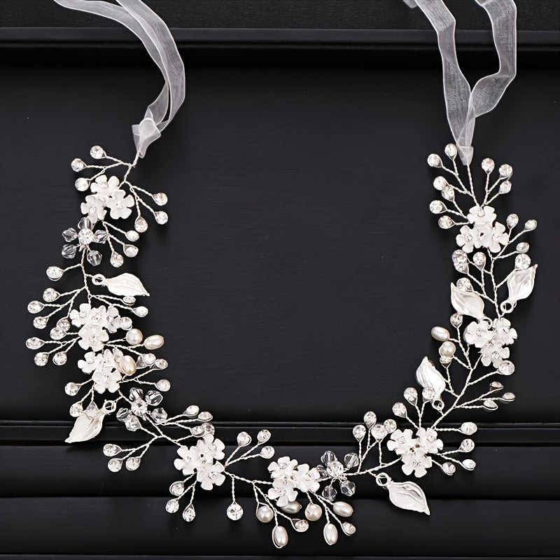 Pearl Rhinestone Headband Wedding Bridal Hair Accessories