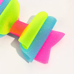 2pcs Girls Block Swim Pool Waterproof Hair Bows Clips Hairpin Headwear