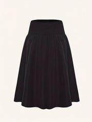 Casual Skirt Women's Plus Solid Lace Up High Rise Maxi Skirt