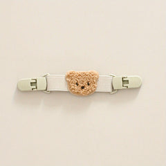 3pcs Kids Dress Strap Clips With Bear For Non Slip Shoulders Boys
