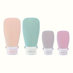 4PCS Silicone Travel Bottle Shower Gel Shampoo Empty Bottle Set